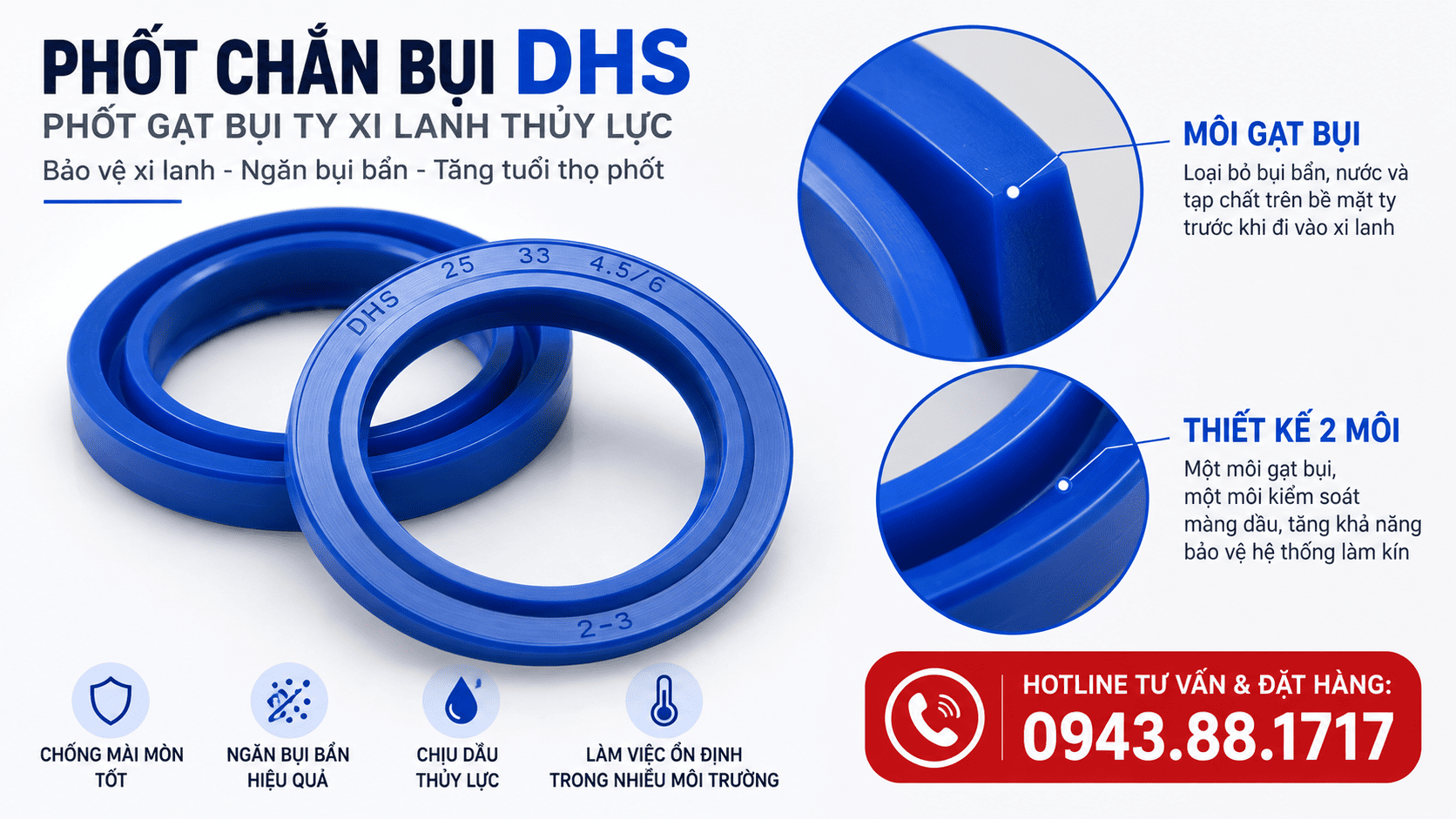 Cấu tạo và nguyên lý hoạt động của phốt DHS