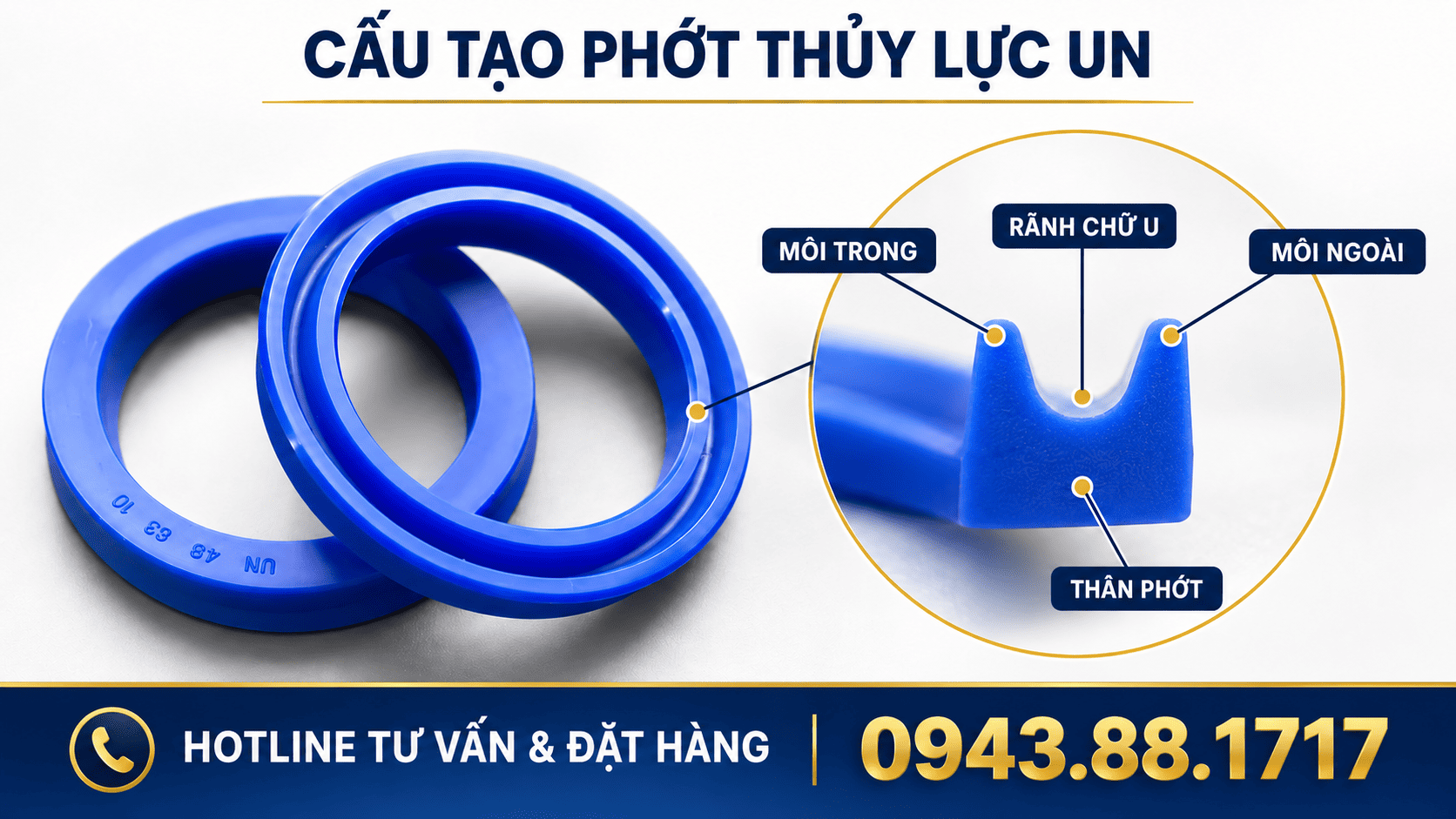 Cấu tạo phớt ben thủy lực UN