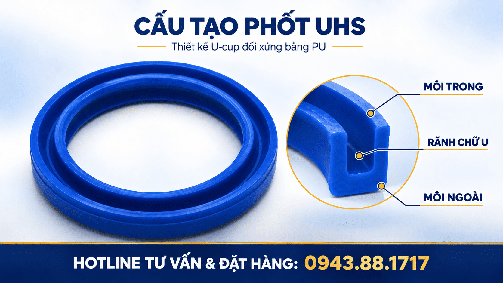 Cấu tạo phốt ben thủy lực UHS
