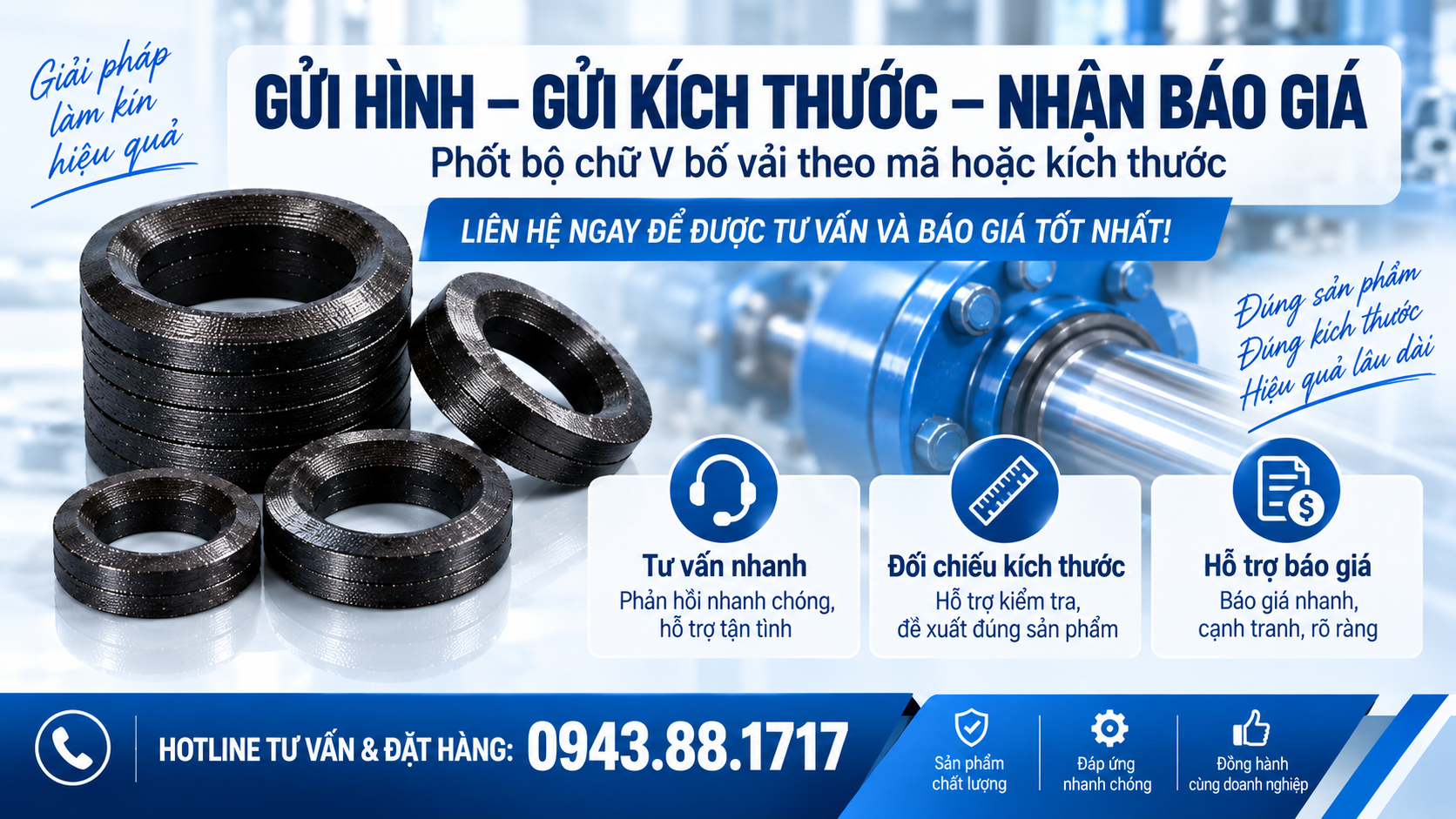 Mua phốt bộ chữ V bố vải ở đâu?