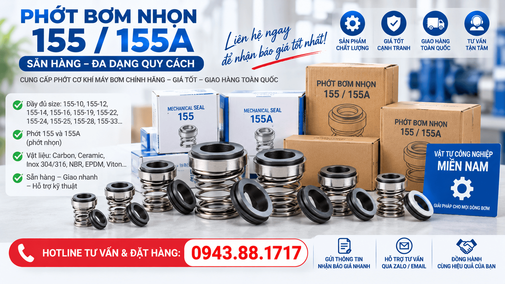Mua phớt bơm 155 / 155A ở đâu uy tín, giá tốt?