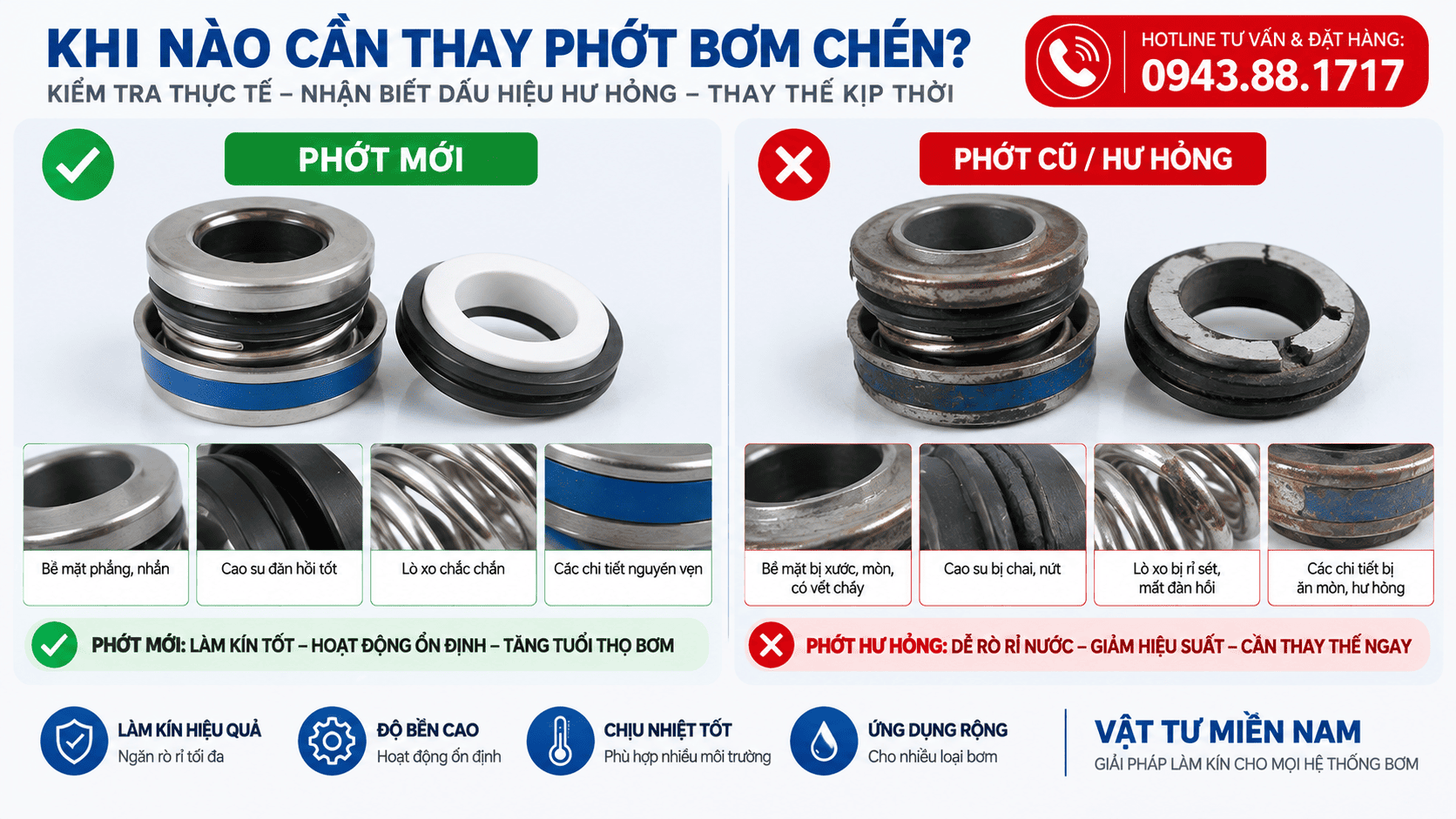 Khi nào nên thay phốt bơm chén?
