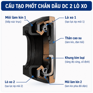 Phốt chắn dầu DC – 2 lò xo - Ảnh 3