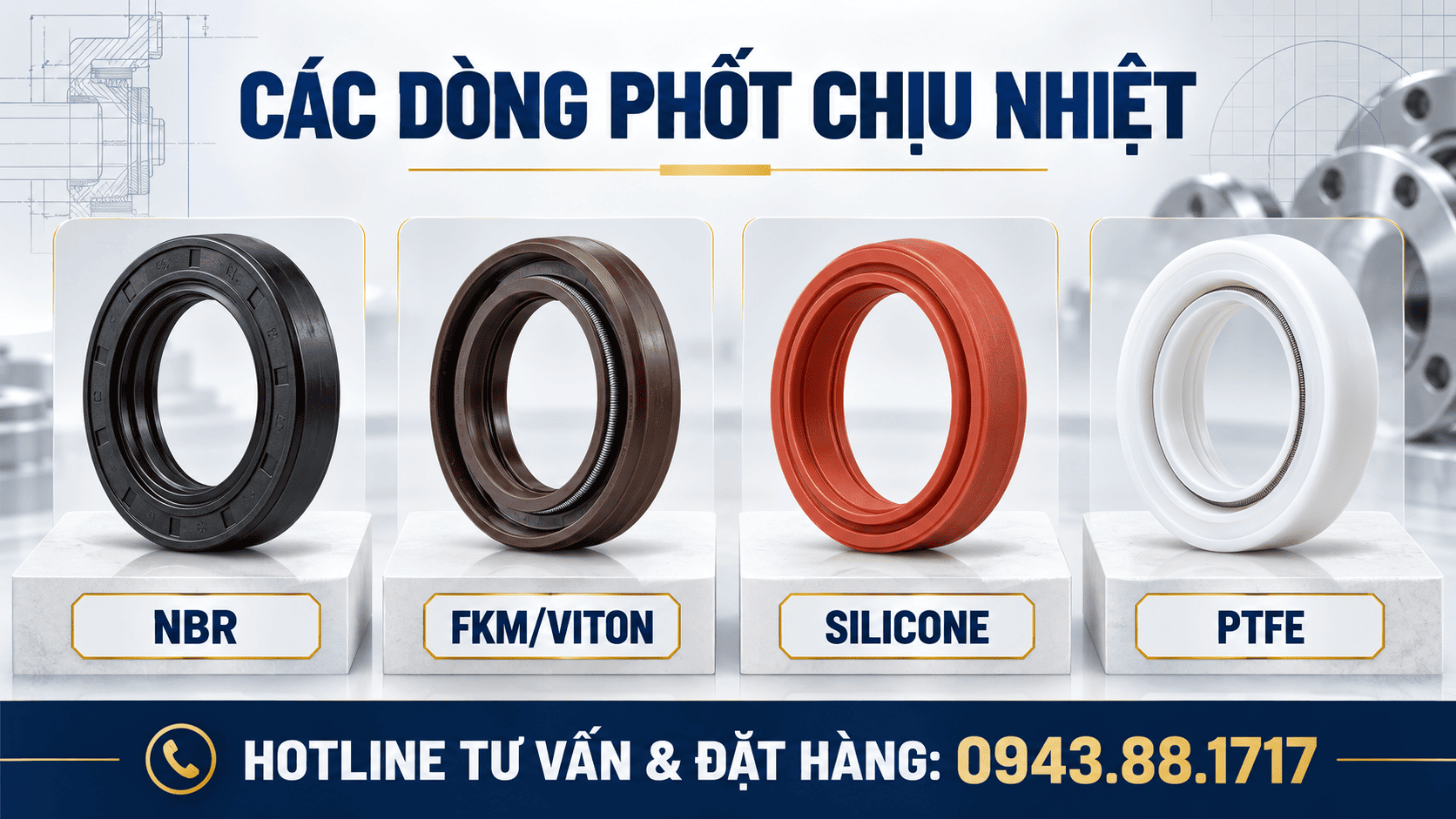 Phốt Chịu Nhiệt – Phốt Viton FKM Chịu Nhiệt Độ Cao