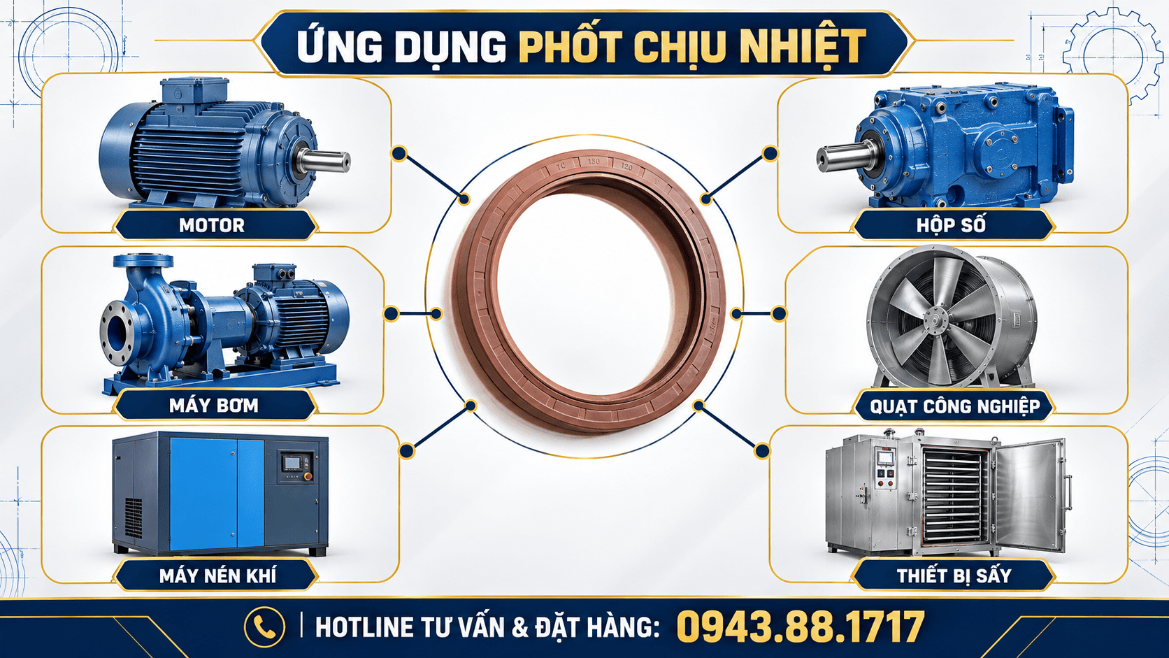 Ứng dụng của phốt chịu nhiệt trong máy móc công nghiệp