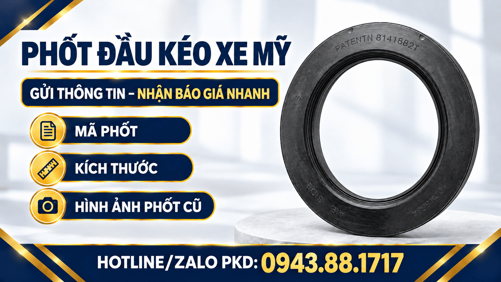 Giá phốt moay ơ đầu kéo xe Mỹ