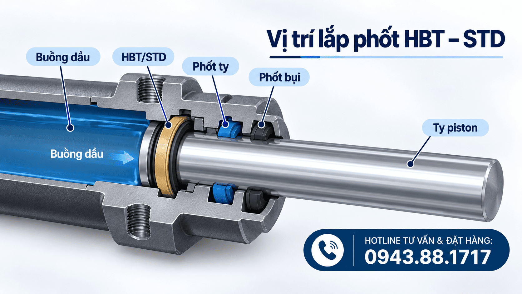 Vị trí lắp phốt HBT – STD