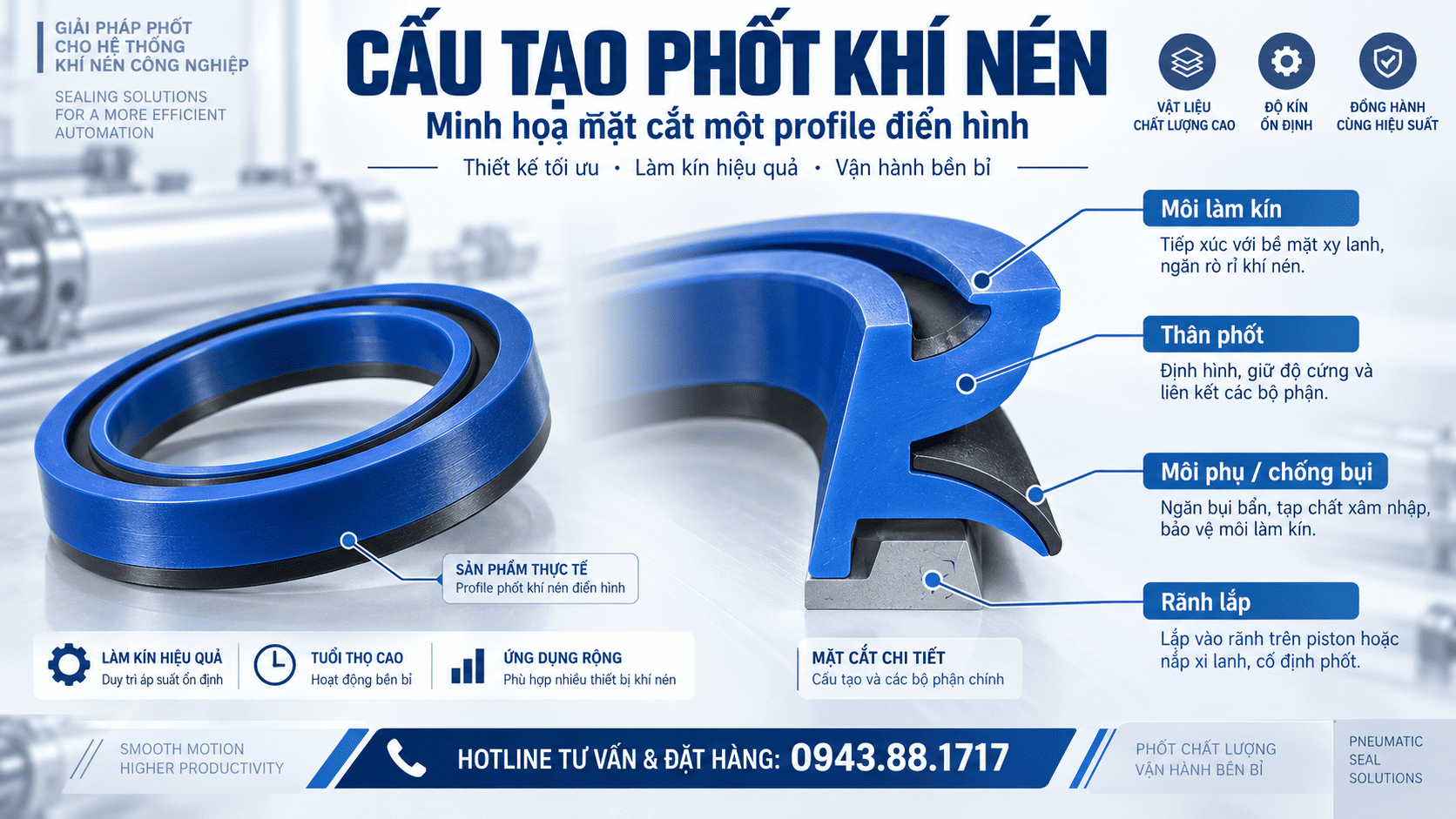 Cấu tạo phốt khí nén