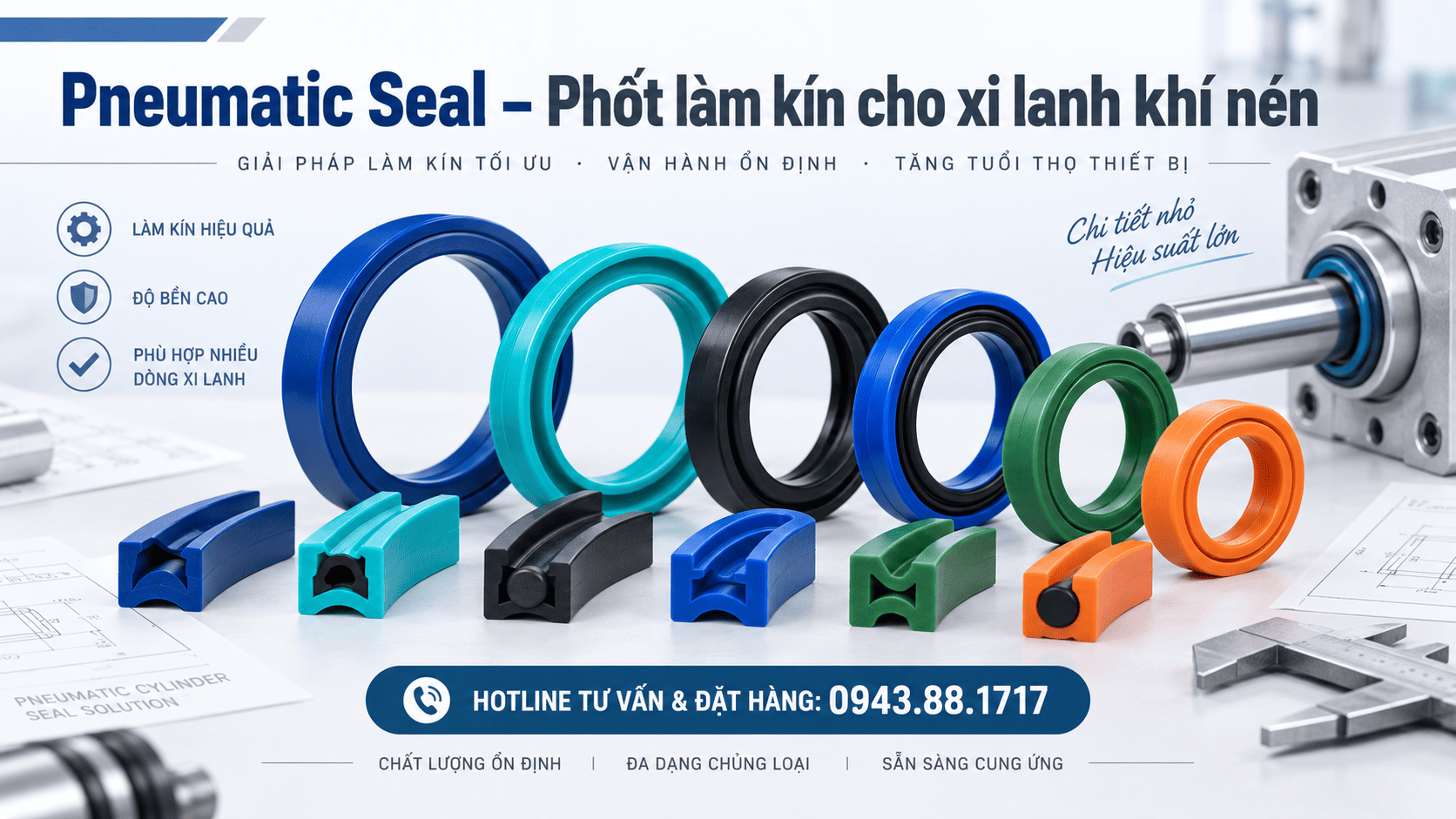 Phốt Khí Nén – Pneumatic Seal | Các Loại, Cấu Tạo, Ứng Dụng Và Cách Chọn