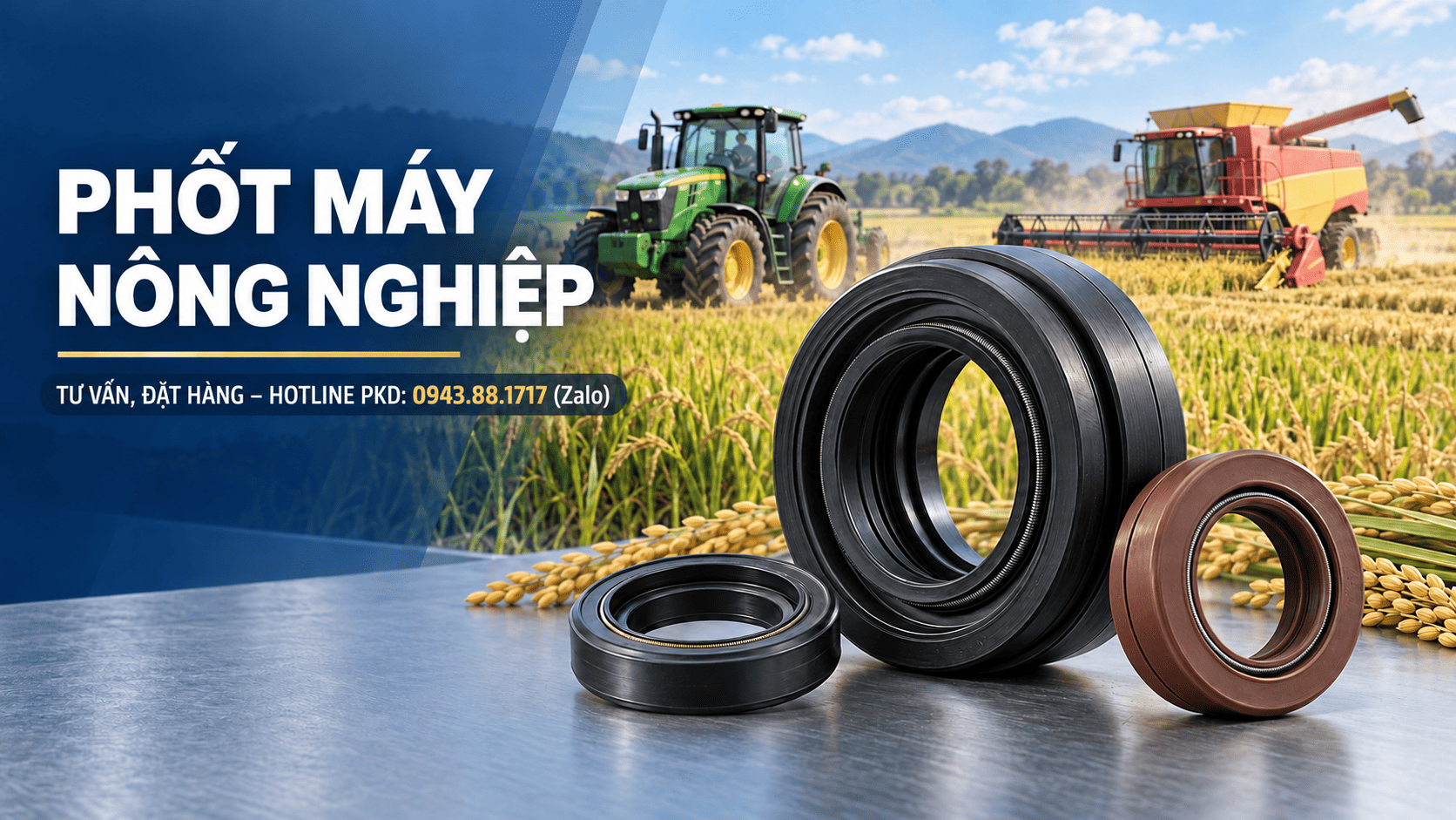 Phốt máy nông nghiệp – Phớt máy cày, máy gặt, máy kéo