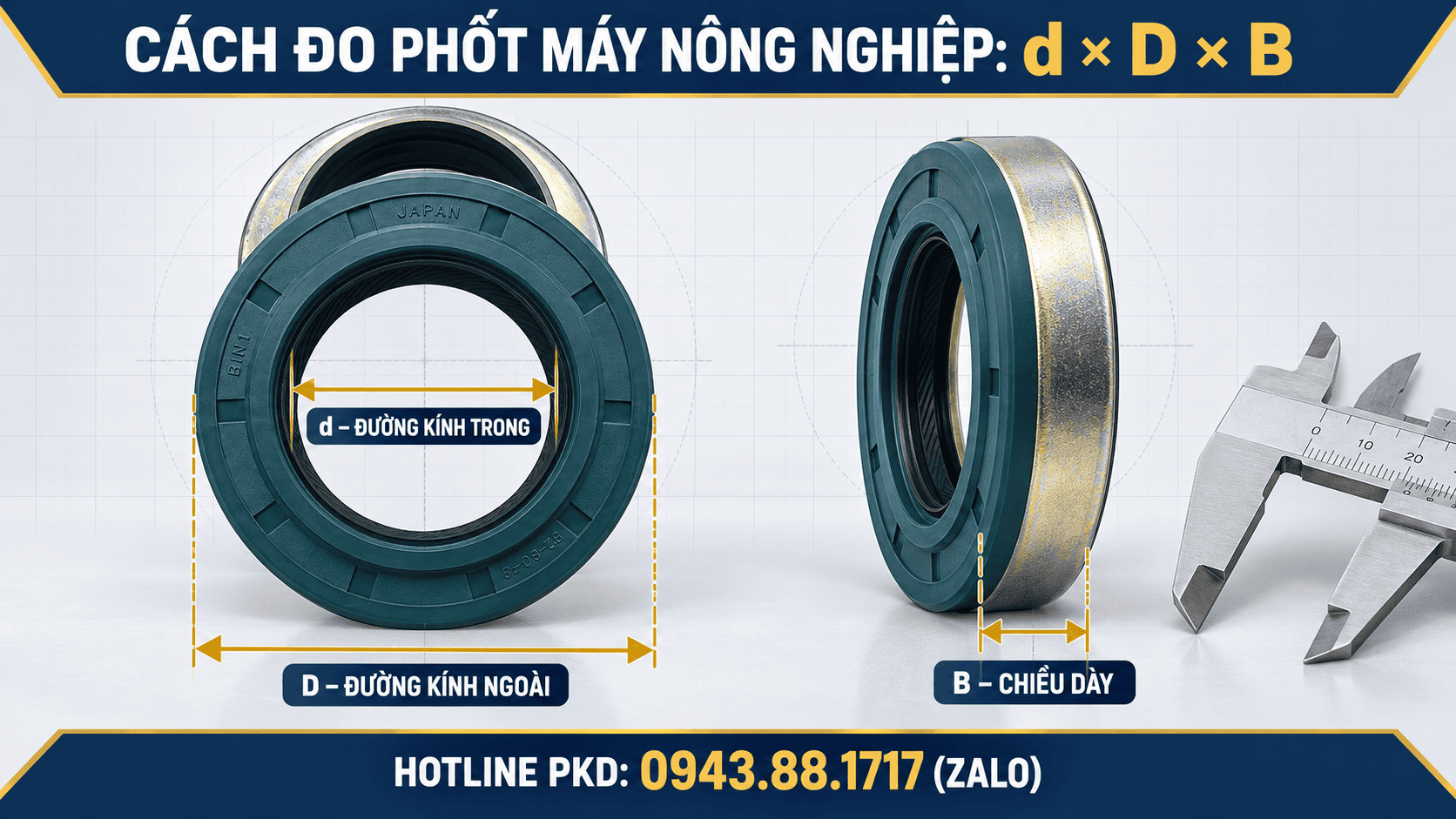 hướng dẫn đo kích thước phốt máy nông nghiệp