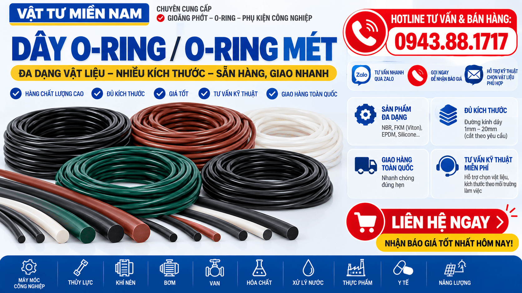 Mua dây O-ring / O-ring mét ở đâu uy tín, giá tốt?