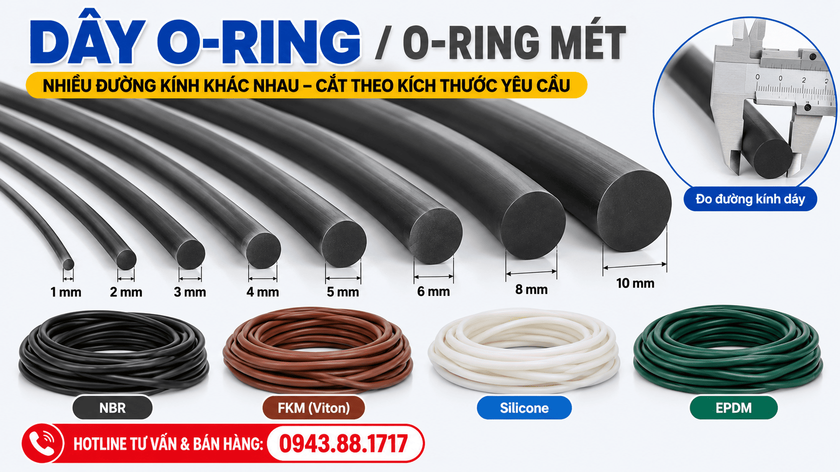 Dây O-ring có những kích thước nào?